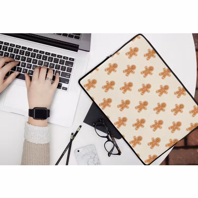 Laptophoes Peperkoek - Kerst - Crème — 3