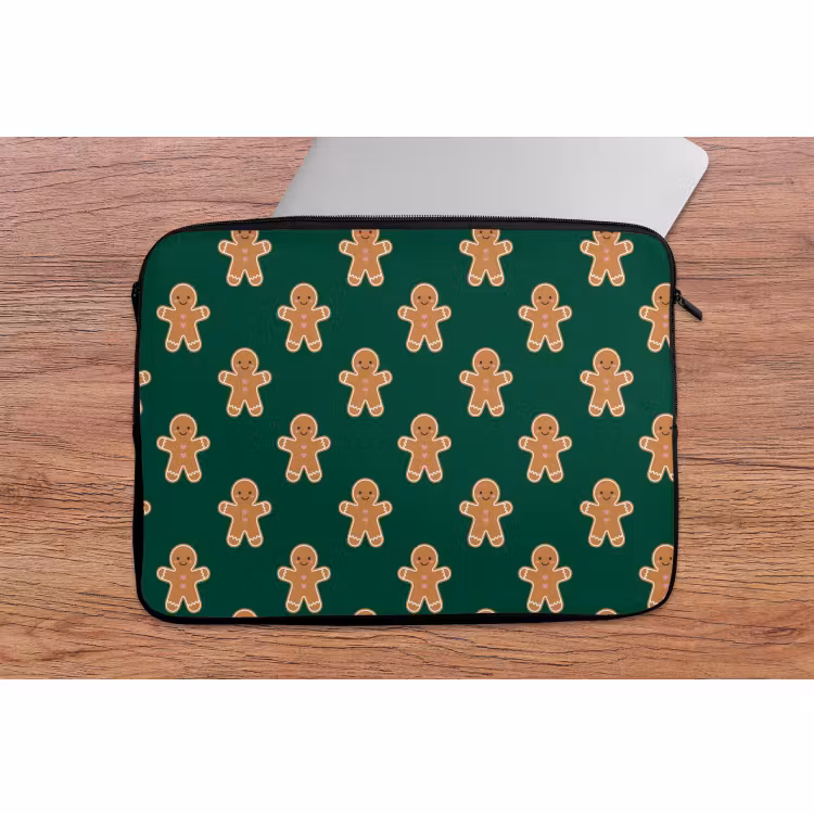 Laptophoes Peperkoek - Kerst - Groen — 2