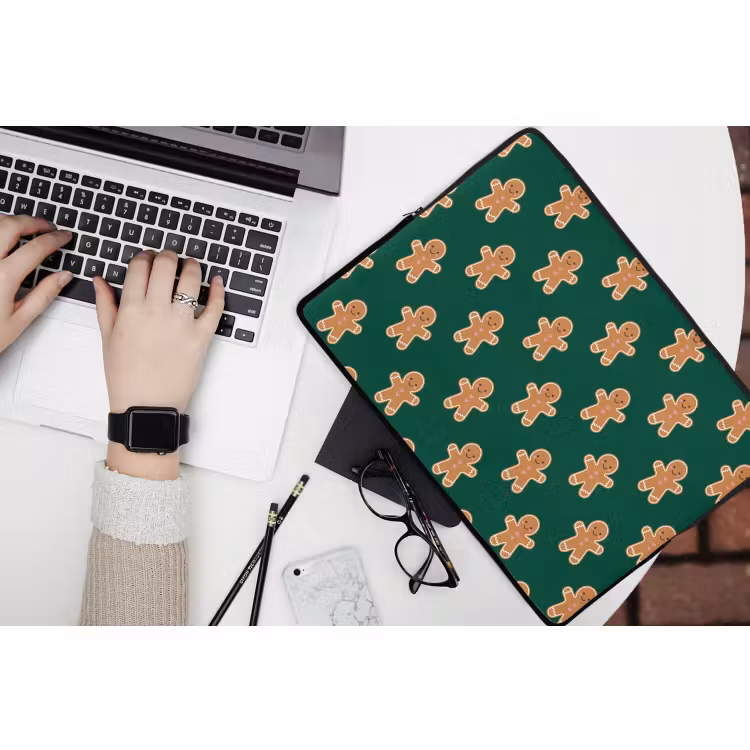 Laptophoes Peperkoek - Kerst - Groen — 3