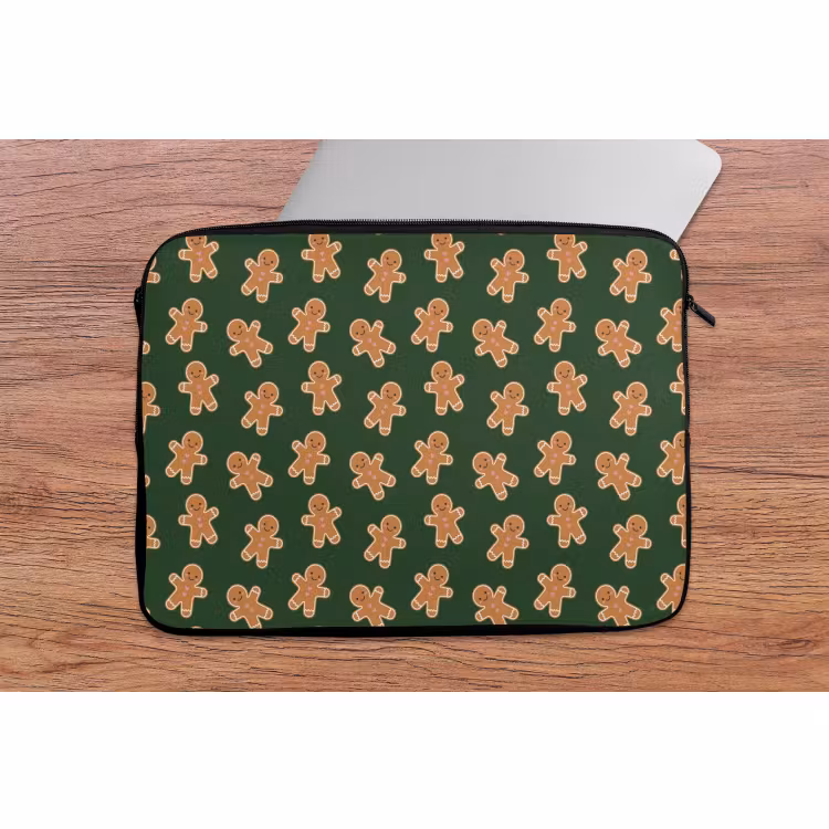 Laptophoes Peperkoek - Kerst - Groen - Bruin — 2