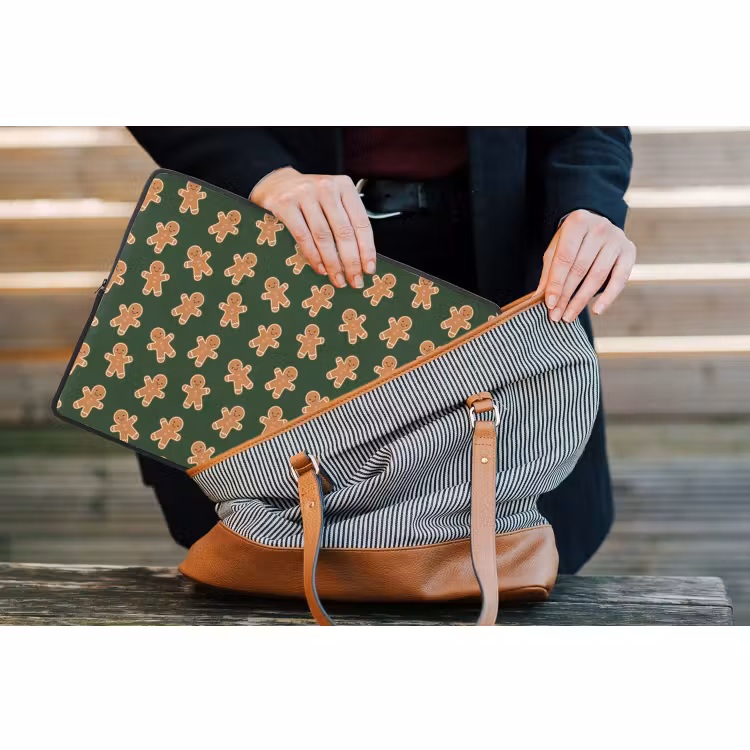 Laptophoes Peperkoek - Kerst - Groen - Bruin — 4