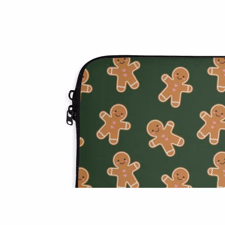 Laptophoes Peperkoek - Kerst - Groen - Bruin — 5