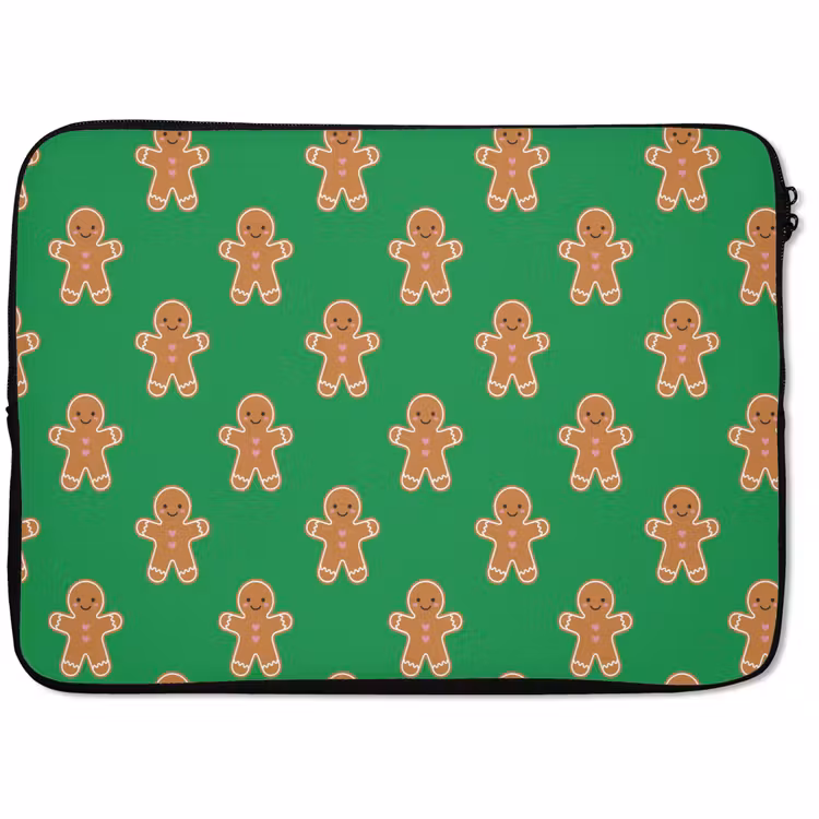 Laptophoes Peperkoek - Kerst - Neon - Groen — 1