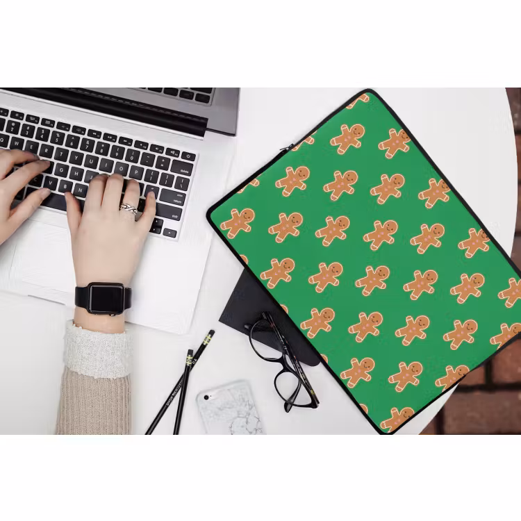 Laptophoes Peperkoek - Kerst - Neon - Groen — 3