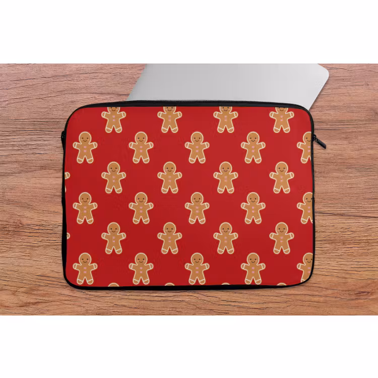 Laptophoes Peperkoek - Kerst - Rood — 2