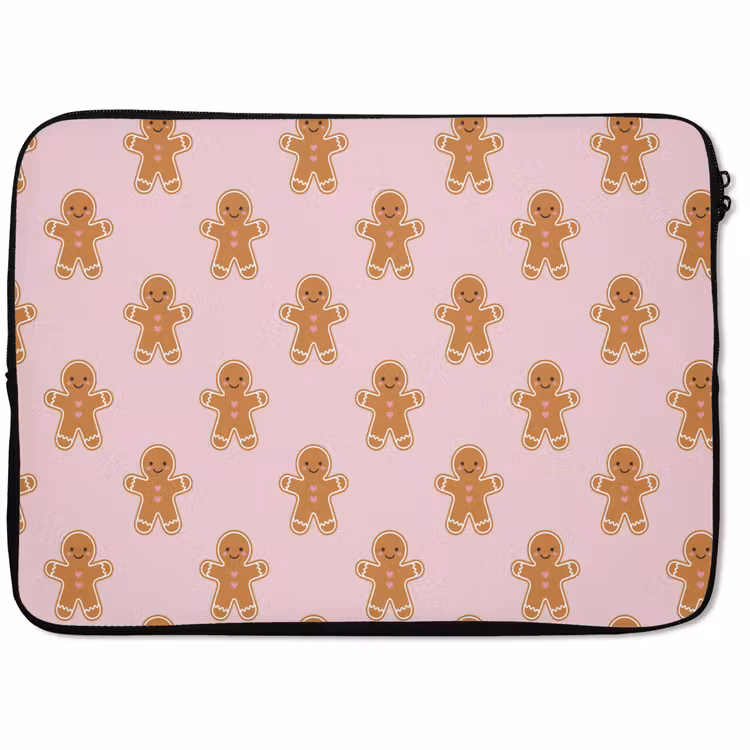 Laptophoes Peperkoek - Kerst - Roze — 1