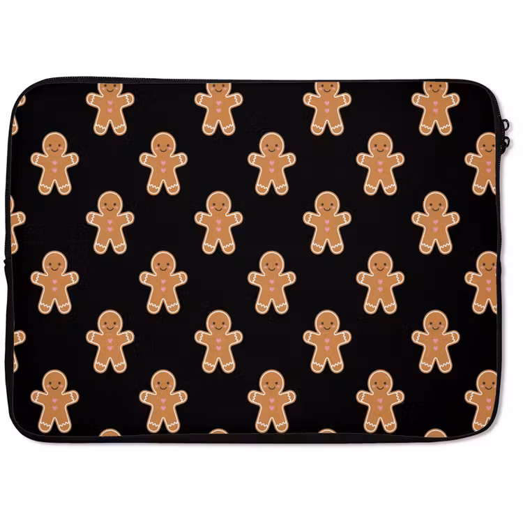 Laptophoes Peperkoek - Kerst - Zwart — 1