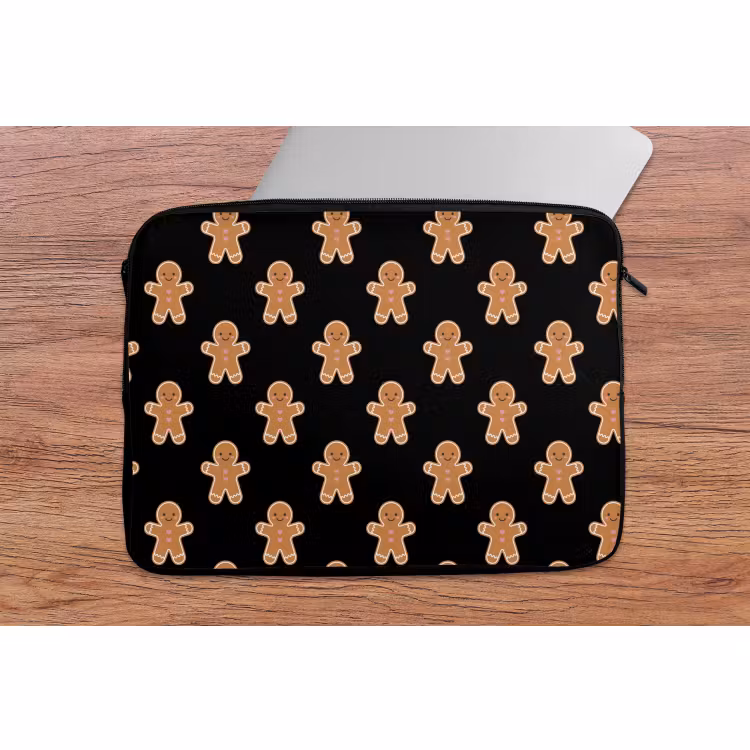 Laptophoes Peperkoek - Kerst - Zwart — 2