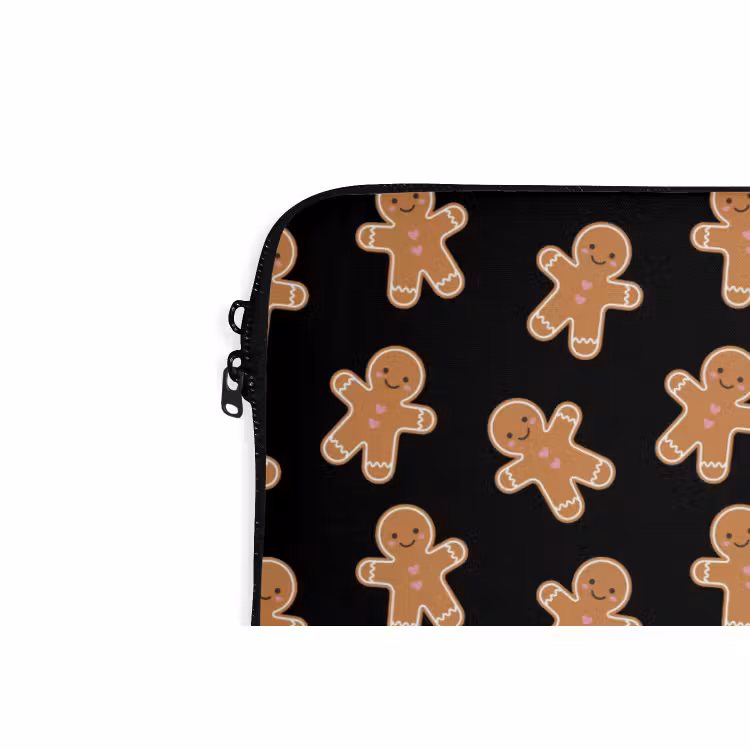 Laptophoes Peperkoek - Kerst - Zwart - Bruin — 5