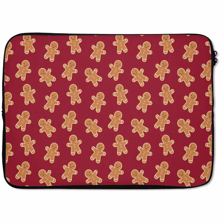 Laptophoes Peperkoek - Rood - Bruin - Kerst — 1