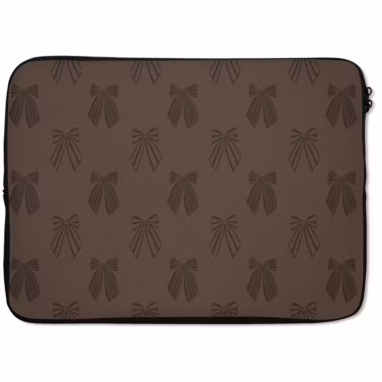 Laptophoes Strikken - Kerst - Bruin — 1