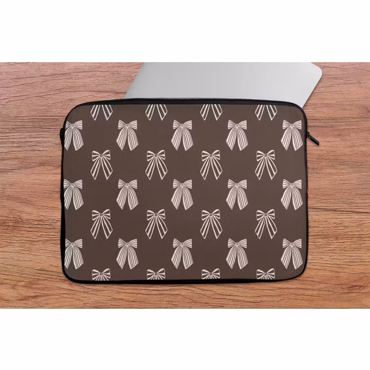 Laptophoes Strikken - Kerst - Bruin - Crème — 2
