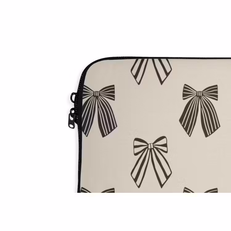 Laptophoes Strikken - Kerst - Crème - Zwart — 5