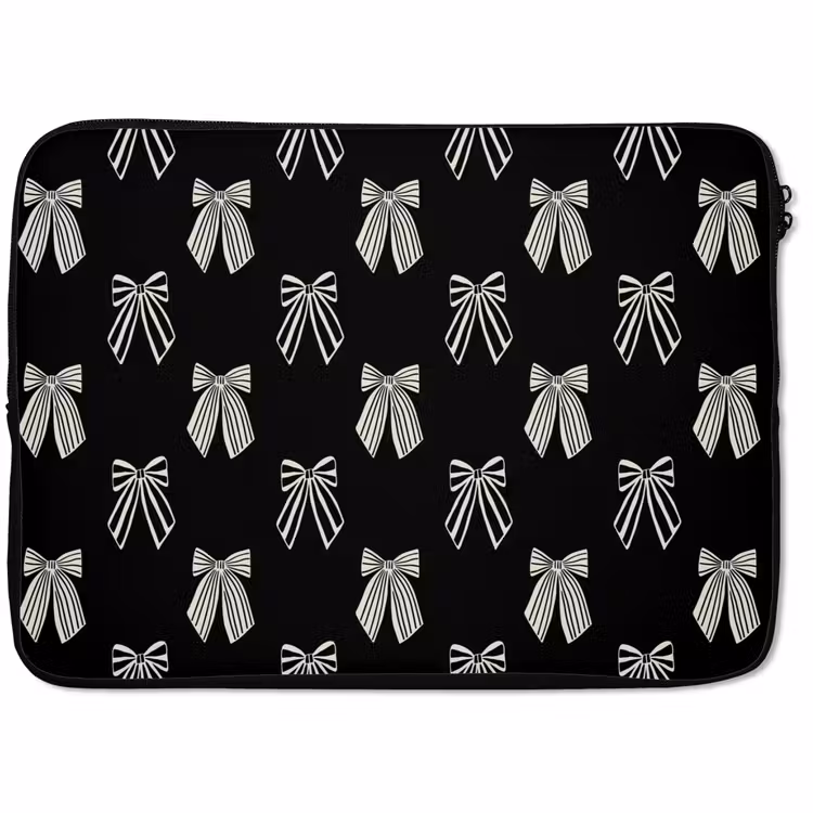 Laptophoes Strikken - Kerst - Crème - Zwart — 1