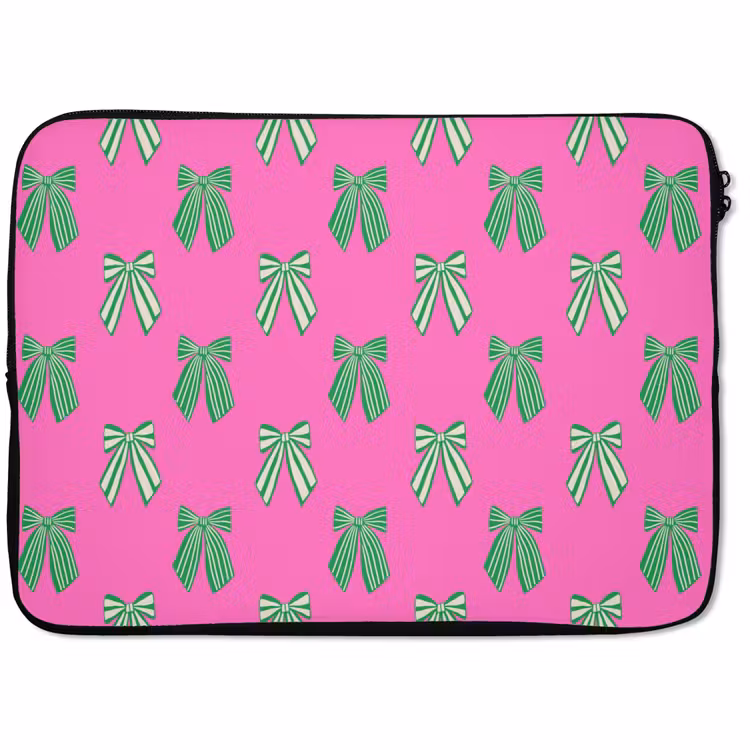 Laptophoes Strikken - Kerst - Neon - Roze - Groen — 1