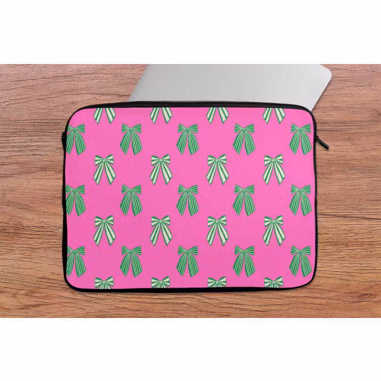 Laptophoes Strikken - Kerst - Neon - Roze - Groen — 2