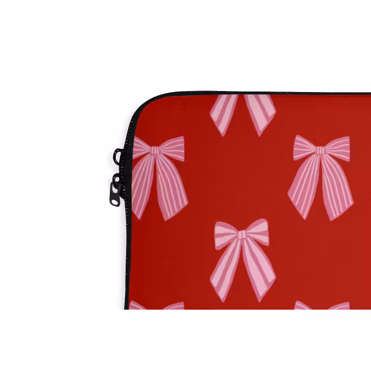 Laptophoes Strikken - Kerst - Rood - Roze — 5