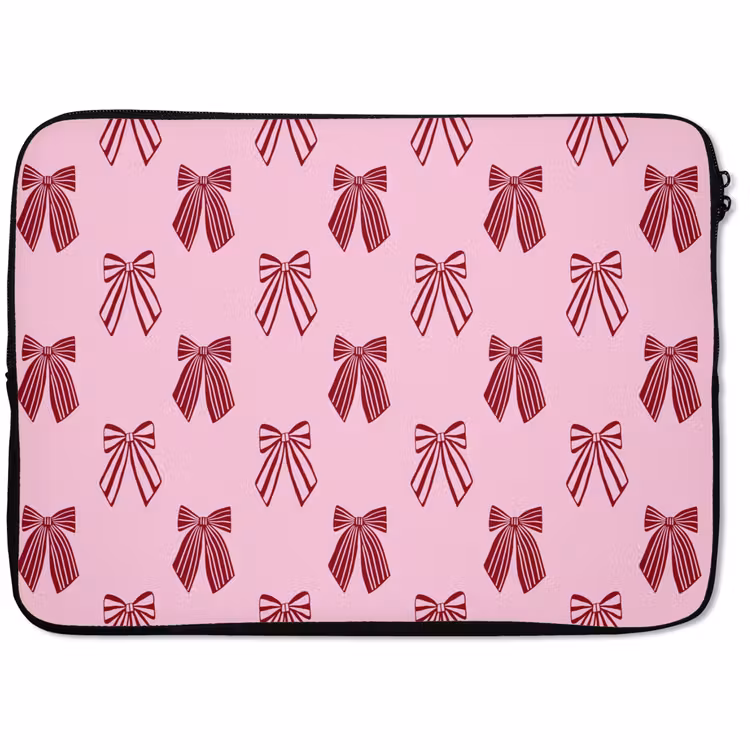 Laptophoes Strikken - Kerst - Roze - Burgundy — 1