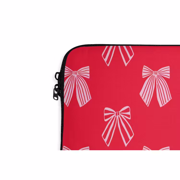 Laptophoes Strikken - Kerstmis - Rood - Roze — 5