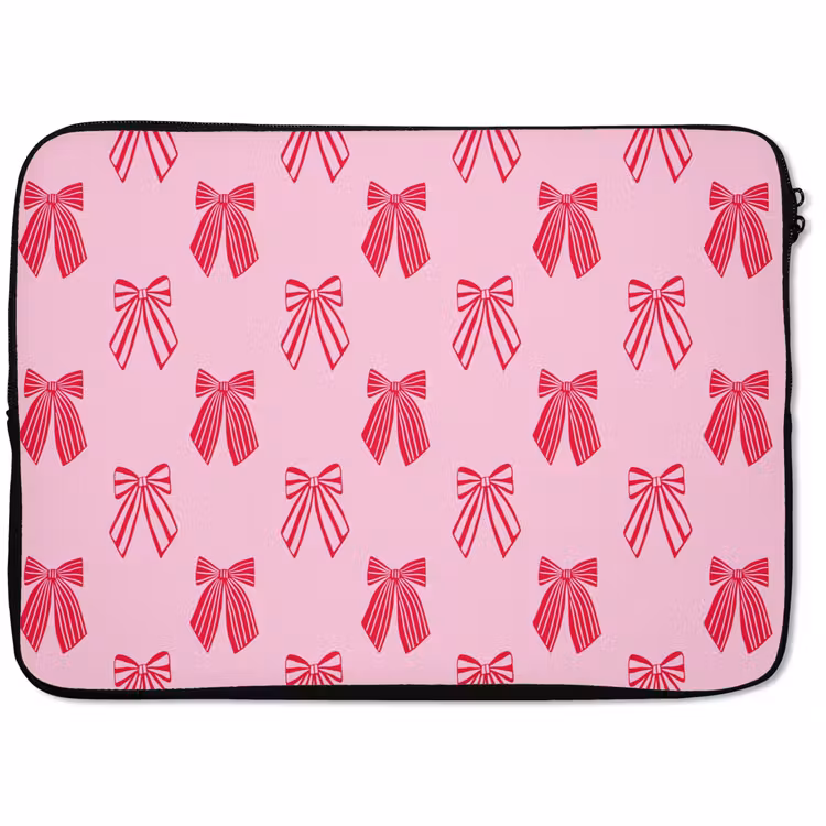 Laptophoes Strikken - Kerstmis - Roze - Rood — 1