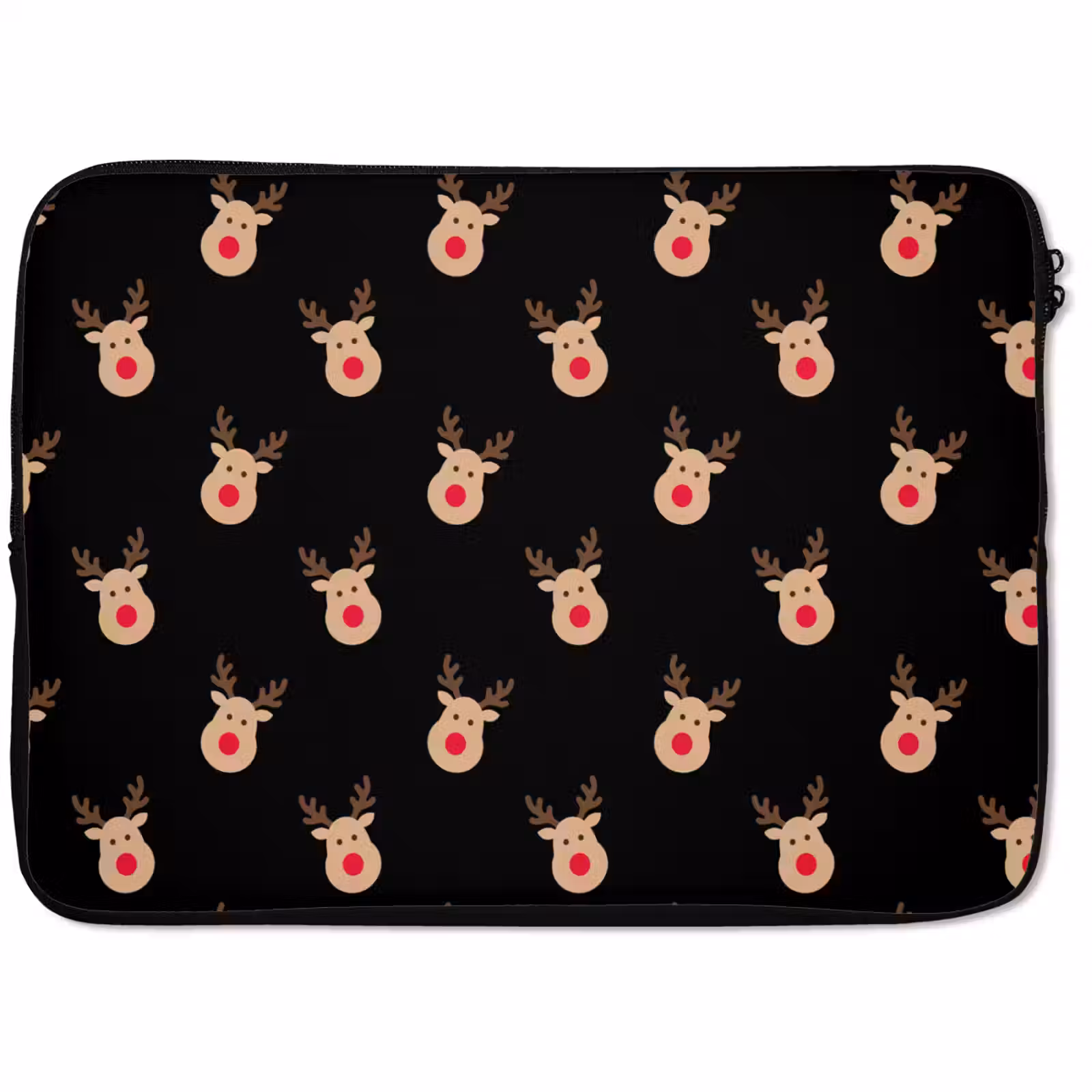 Laptophoes Rendieren - Kerst - Zwart — 1