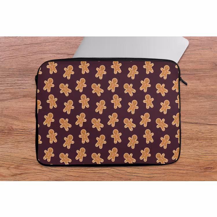 Laptophoes Burgudy - Peperkoek - Kerst — 2