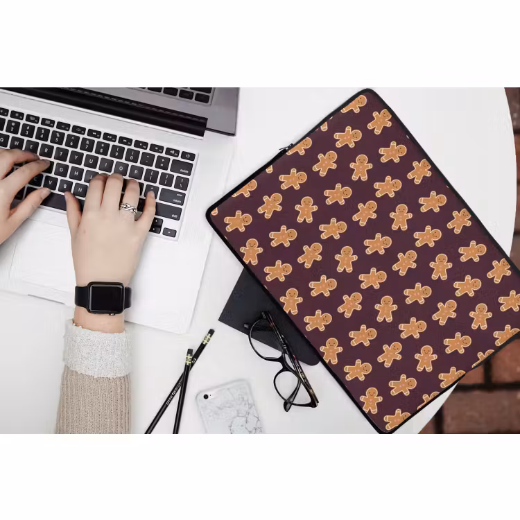 Laptophoes Burgudy - Peperkoek - Kerst — 3