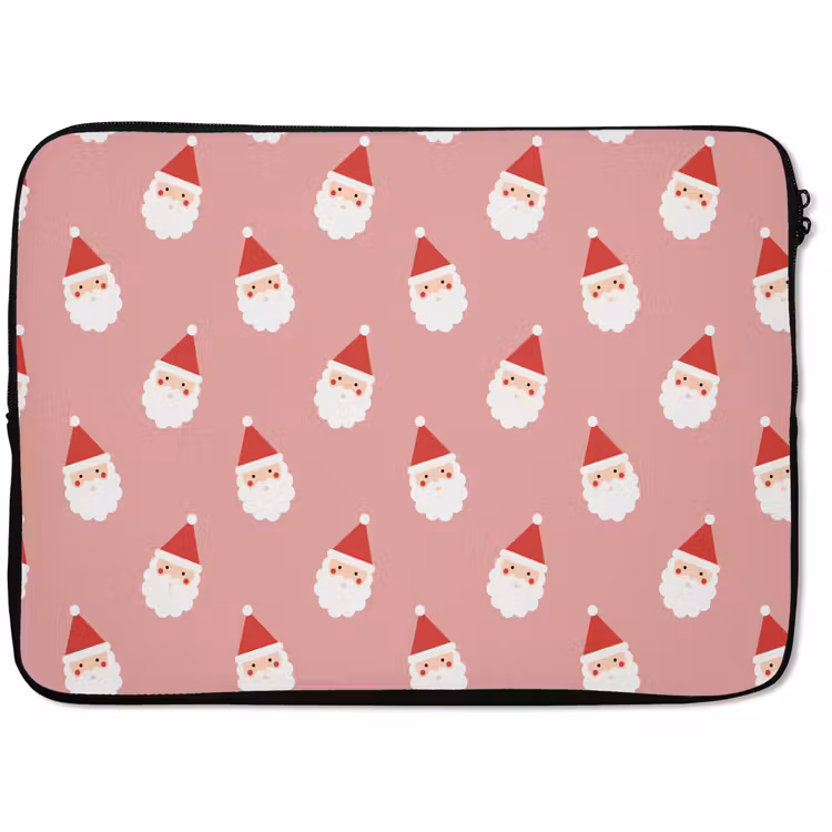 Laptophoes Kerst - Kerstman - Roze — 1