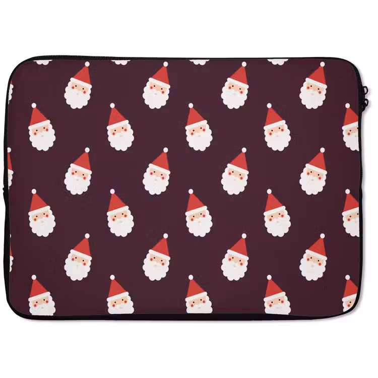 Laptophoes Kerstman - Kerst - Donker - Rood — 1