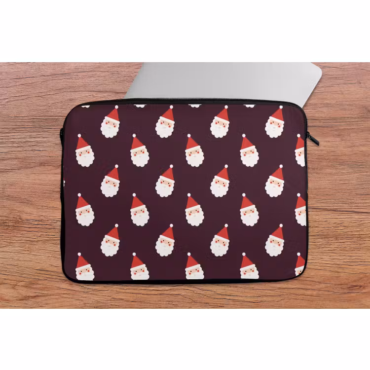 Laptophoes Kerstman - Kerst - Donker - Rood — 2
