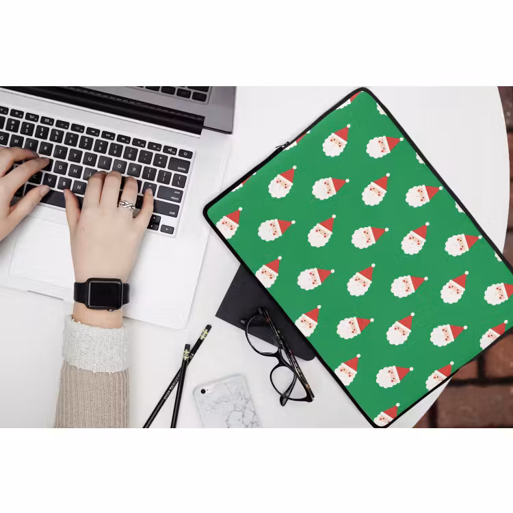 Laptophoes Kerstman - Kerst - Neon - Groen — 3