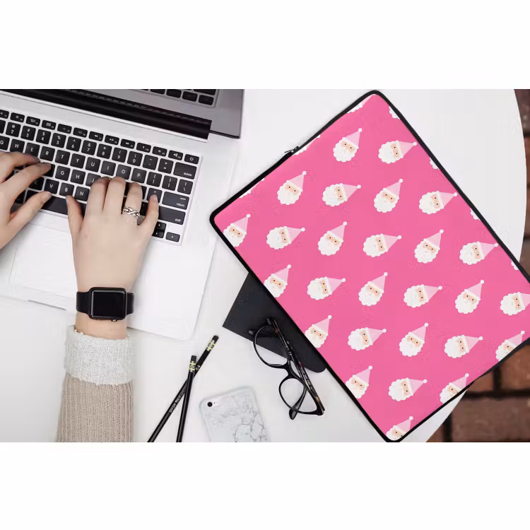 Laptophoes Kerstman - Kerst - Neon - Roze — 3