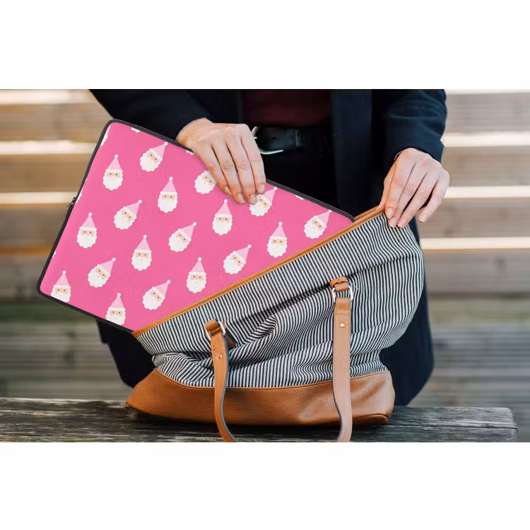Laptophoes Kerstman - Kerst - Neon - Roze — 4