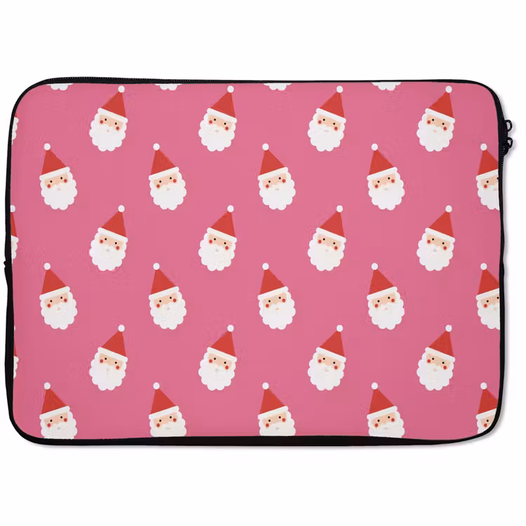 Laptophoes Kerstman - Kerst - Rood - Roze — 1