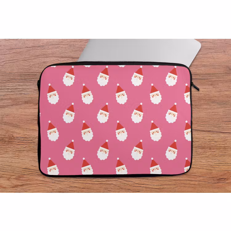 Laptophoes Kerstman - Kerst - Rood - Roze — 2