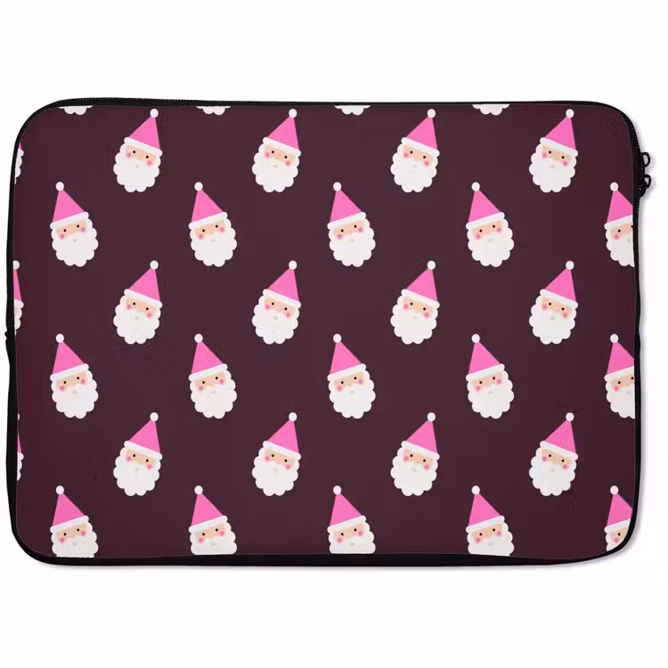 Laptophoes Kerstman - Kerst - Roze - Burgundy — 1