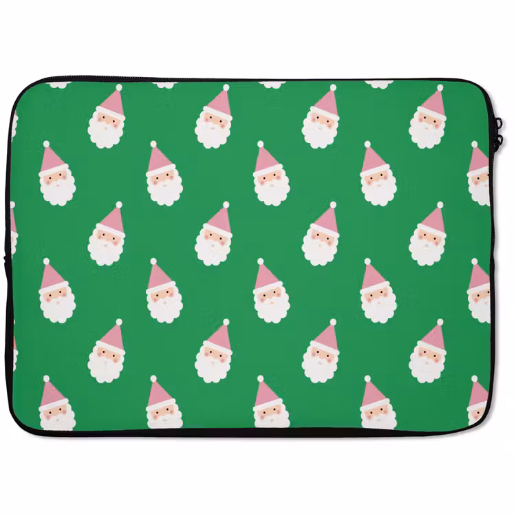 Laptophoes Kerstman - Kerst - Roze - Groen — 1
