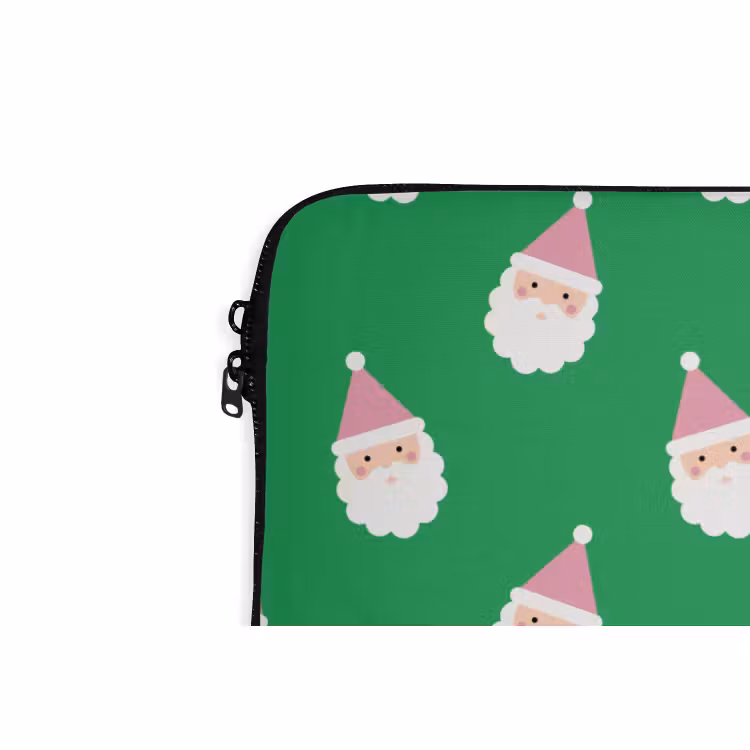 Laptophoes Kerstman - Kerst - Roze - Groen — 5