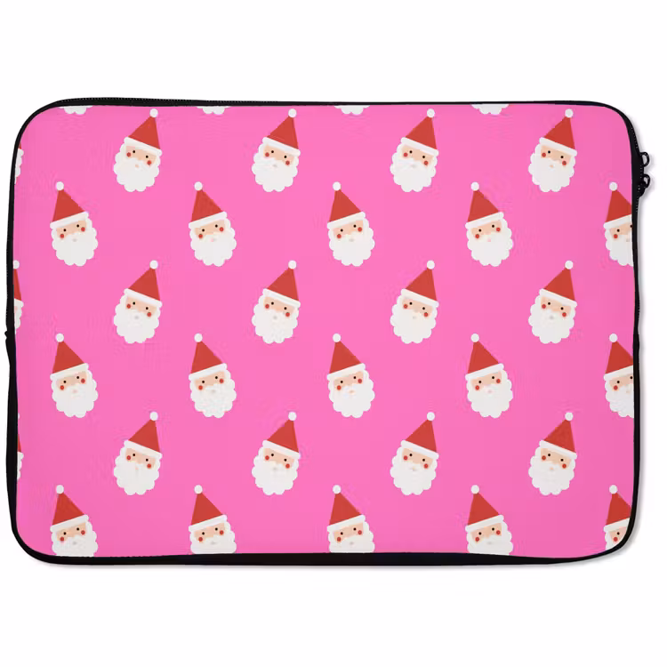 Laptophoes Kerstman - Kerst - Roze - Rood — 1