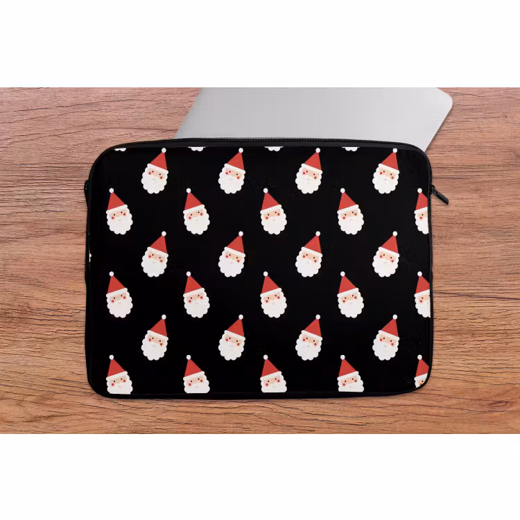 Laptophoes Kerstman - Kerst - Zwart — 2