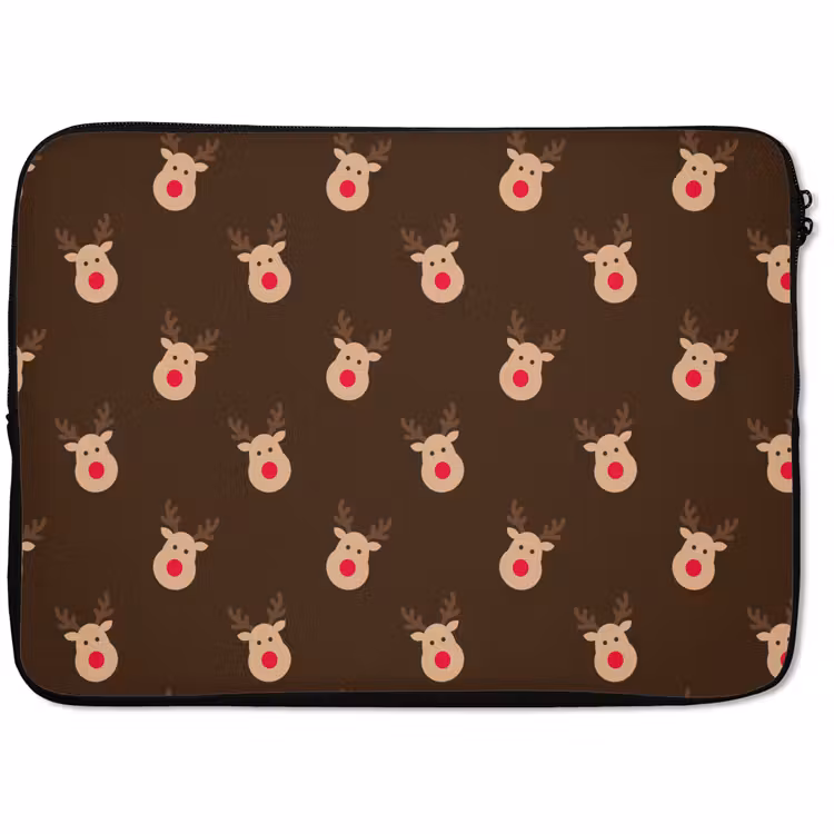 Laptophoes Rendieren - Kerst - Bruin — 1
