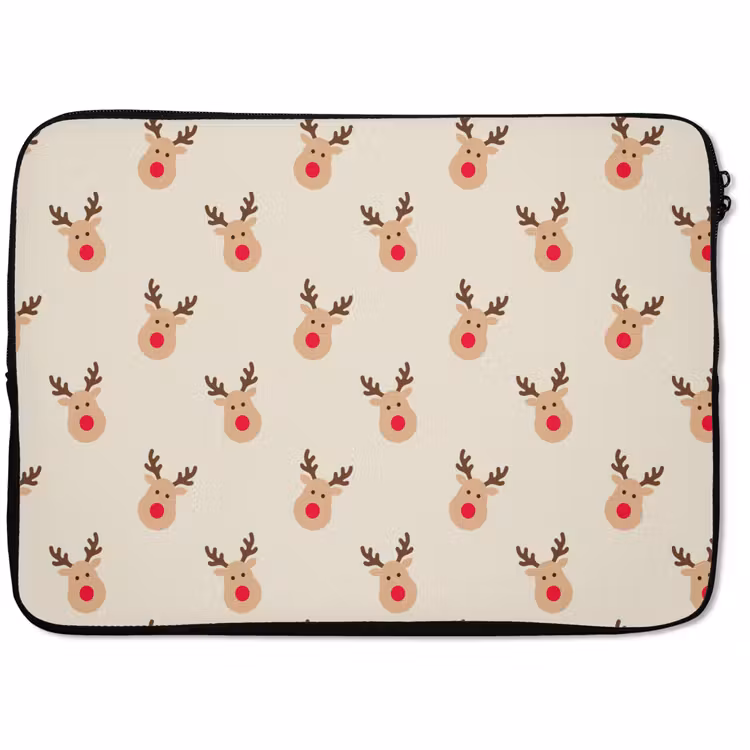 Laptophoes Rendieren - Kerst - Crème — 1