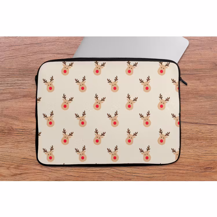 Laptophoes Rendieren - Kerst - Crème — 2
