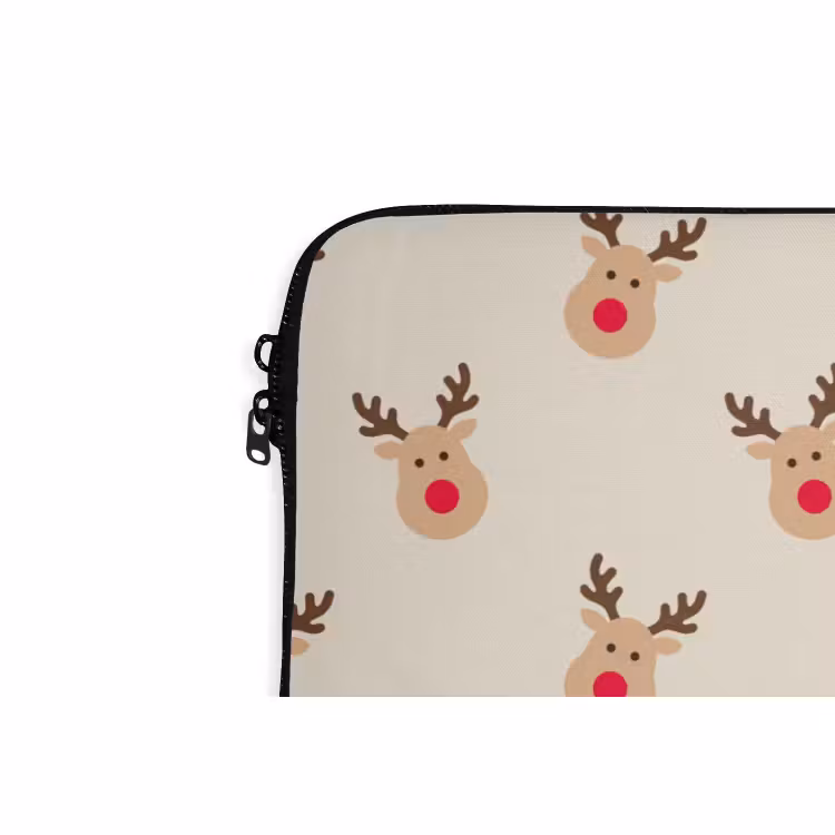 Laptophoes Rendieren - Kerst - Crème — 5