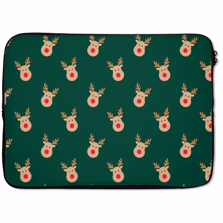 Laptophoes Rendieren - Kerst - Groen — 1