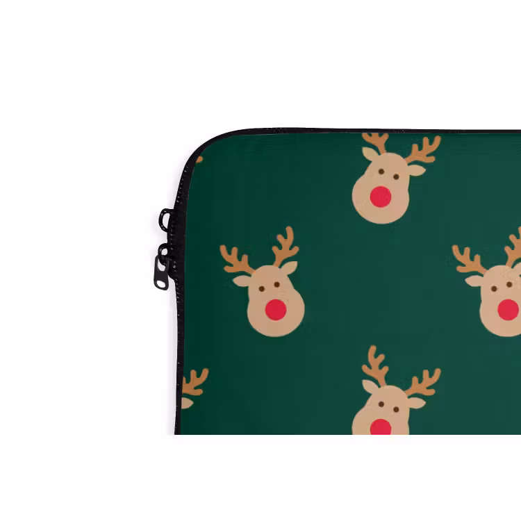 Laptophoes Rendieren - Kerst - Groen — 5