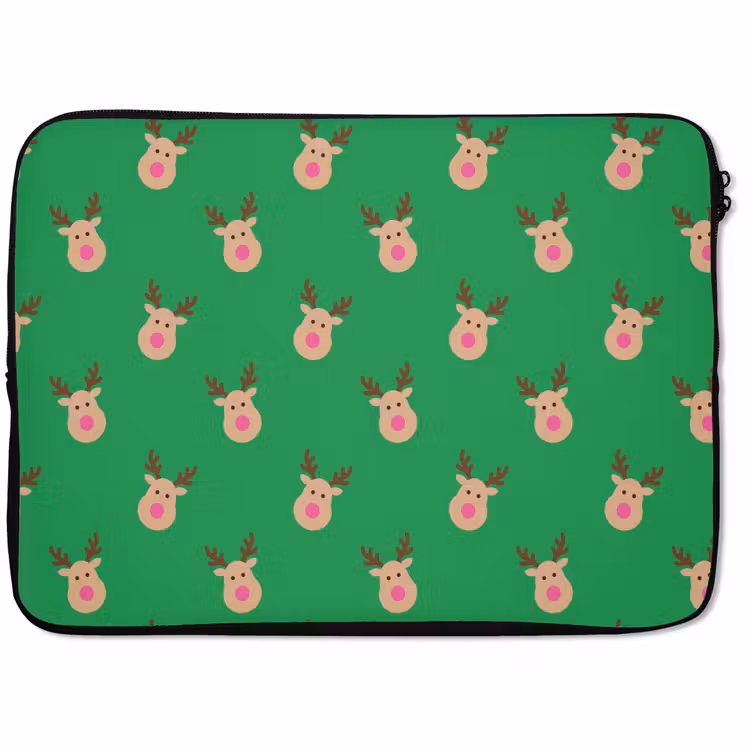 Laptophoes Rendieren - Kerst - Neon - Groen — 1