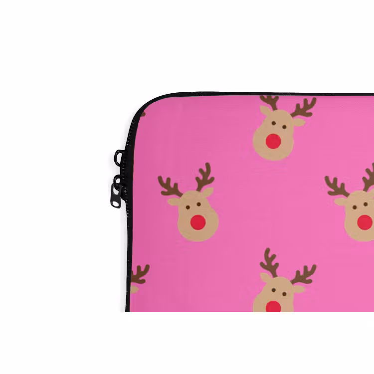 Laptophoes Rendieren - Kerst - Neon - Roze — 5