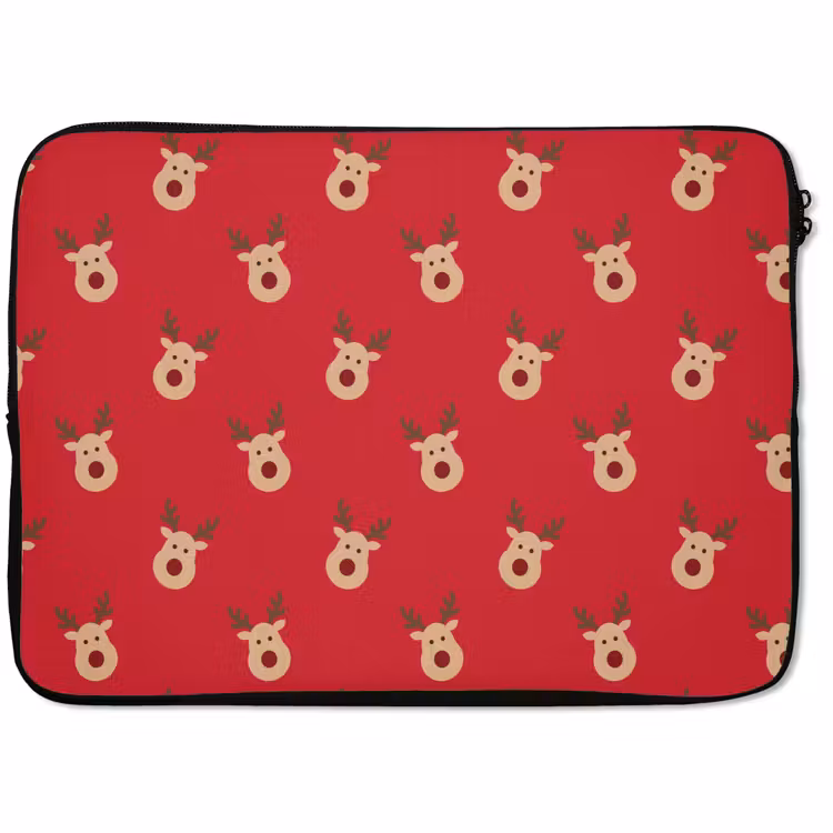 Laptophoes Rendieren - Kerst - Rood — 1