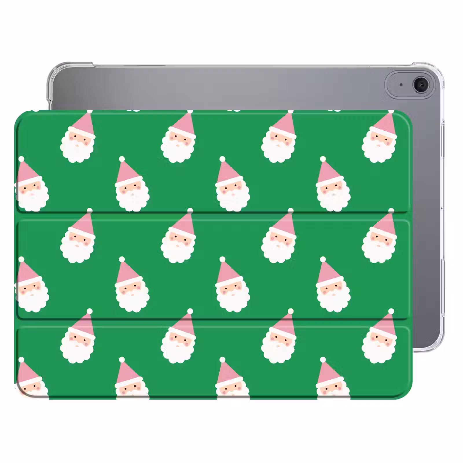 iPad hoes - Kerstman - Kerst - Roze - Groen — 1